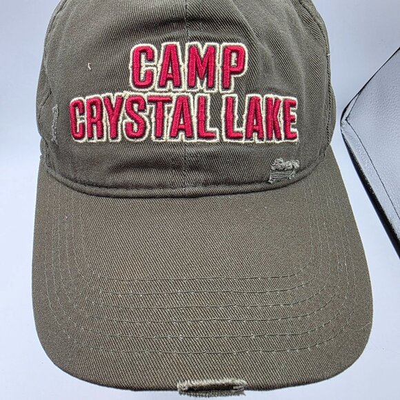 Friday the 13th Camp Crystal Lake Hat Cap Frayed Halloween Moss Green Casual - Picture 10 of 10